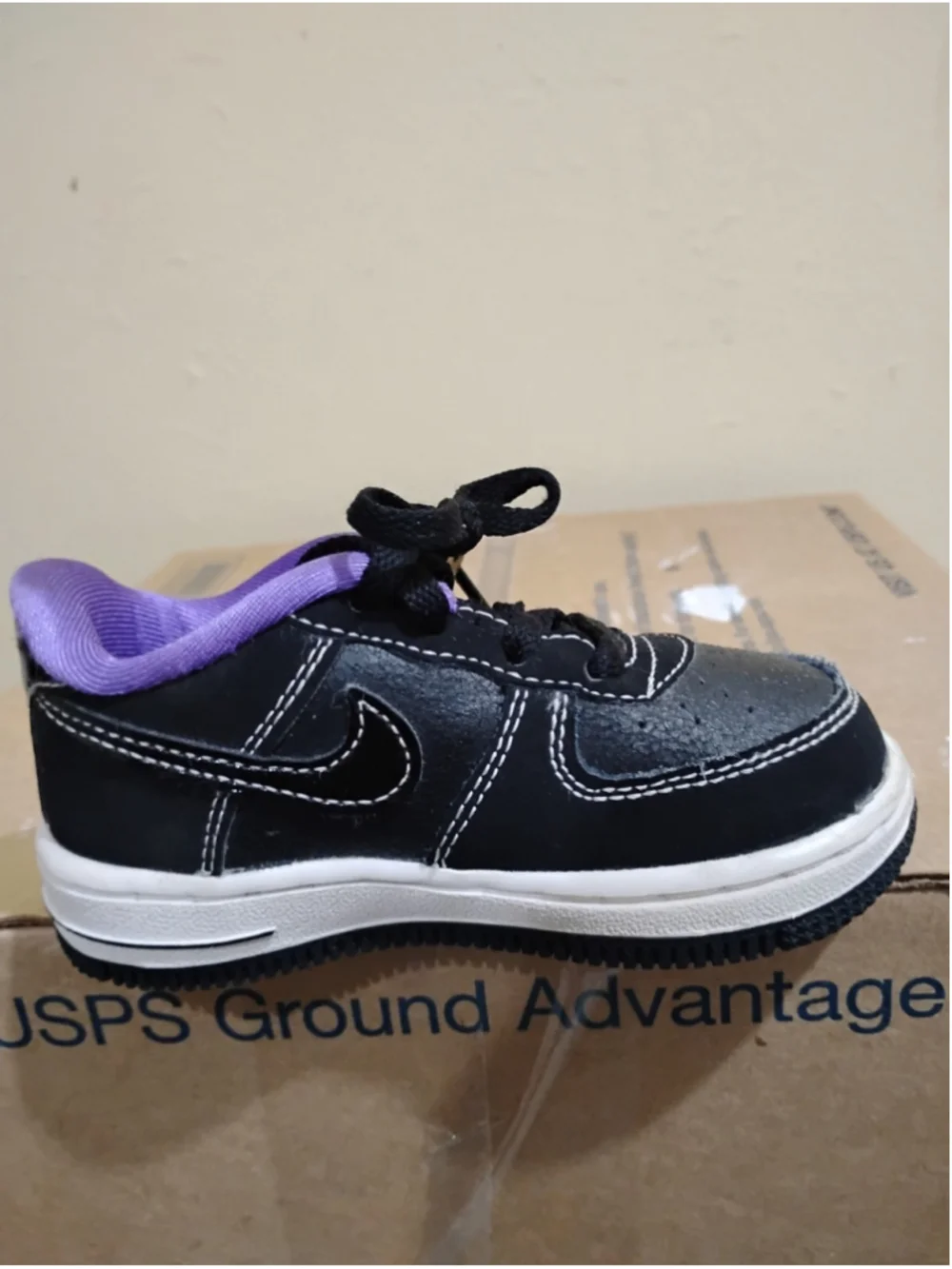 Nike Air Force 1 LV8 ‘Cracked Black White’ Toddler Size 7C Shoes DQ0550-001